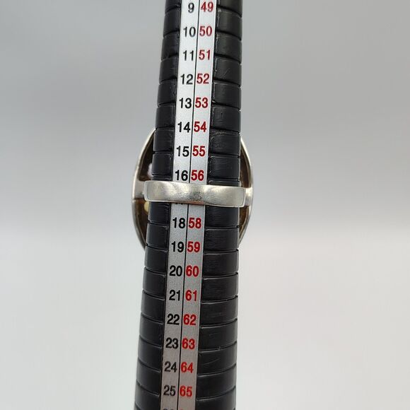 Sterling Silver 925 Amethyst Citrine Statement Oval Shield Shape Ring Sz 8 - Picture 16 of 16